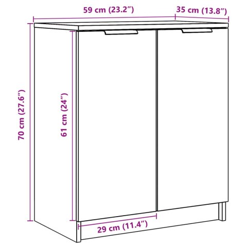  Szafka na buty, stare drewno, 59x35x70 cm