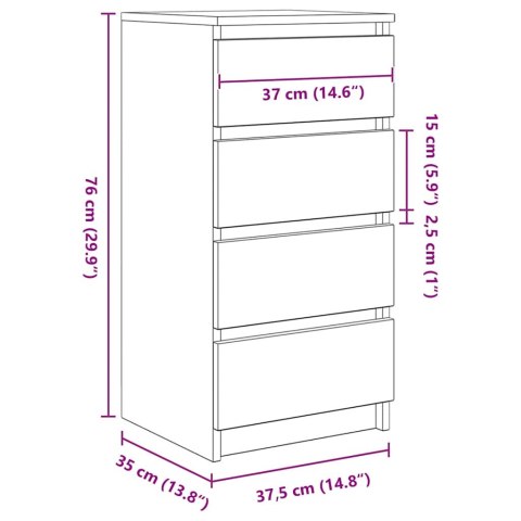  Komoda Sonoma Oak 37,5x35x76 cm Drewno klejone