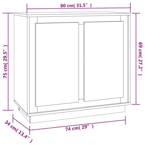  Szafka, biała z połyskiem, 80x34x75 cm, materiał drewnopochodny