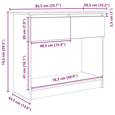  Konsola z szufladami Czarny 85,5x38,5x74,5 cm