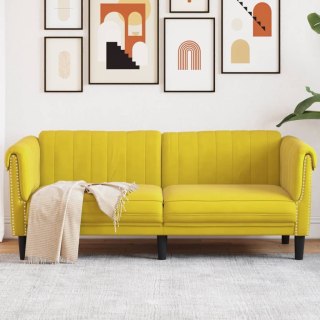 VidaXL Sofa dwuosobowa, żółta, aksamit