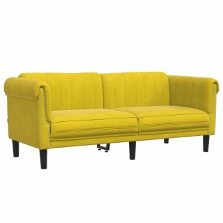 VidaXL Sofa dwuosobowa, żółta, aksamit