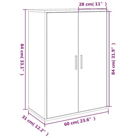 VidaXL Szafka, czarna, 60x31x84 cm, materiał drewnopochodny