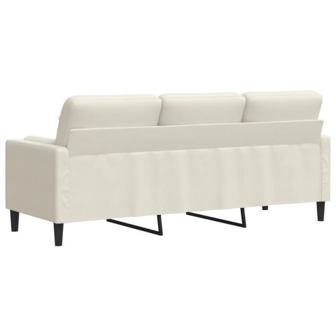 VidaXL 3-osobowa sofa z poduszkami, kremowa, 180 cm, aksamit