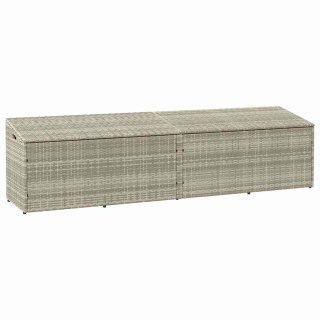  Skrzynia ogrodowa jasnoszara 220x50x58 cm polirattan