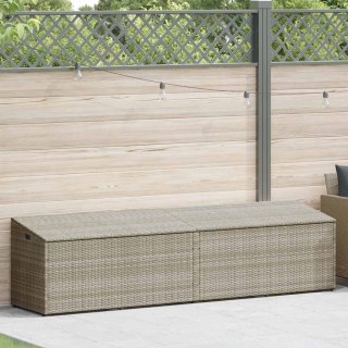 Skrzynia ogrodowa jasnoszara 220x50x58 cm polirattan