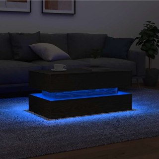  Stolik kawowy z oświetleniem LED, czarny dąb, 90x50x40 cm