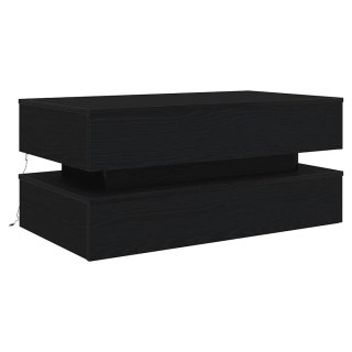 Stolik kawowy z oświetleniem LED, czarny dąb, 90x50x40 cm