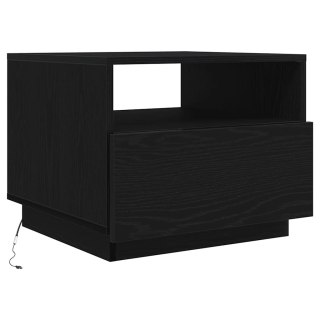  Stolik kawowy z podświetleniem LED, czarny dąb, 50x49x40 cm