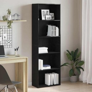  Regał biblioteczny Czarny Dąb 60x30x189 cm Drewno klejone