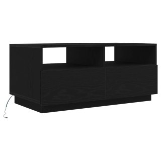  Stolik kawowy z oświetleniem LED, czarny dąb, 90x49x40 cm