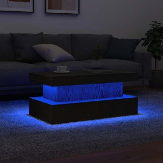  Stolik kawowy z oświetleniem LED, czarny dąb, 90x50x40 cm