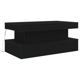  Stolik kawowy z oświetleniem LED, czarny dąb, 90x50x40 cm