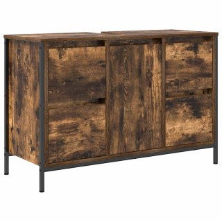  Szafka pod umywalkę z szufladami, przydymiony dąb, 90x34,5x60cm