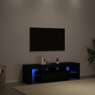  Szafka pod TV z oświetleniem LED, czarny dąb, 140x36,5x40 cm