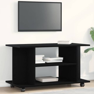  Szafka RTV z kółkami Czarny dąb 80x40x45 cm Drewno klejone