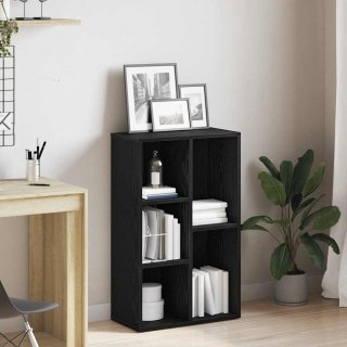  Regał biblioteczny Czarny Dąb 50x25x80 cm Drewno klejone