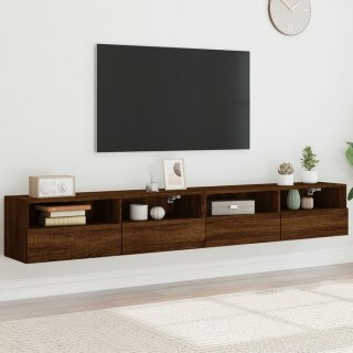  Ścienne szafki TV, 2 szt., brązowy dąb, 100x30x30 cm