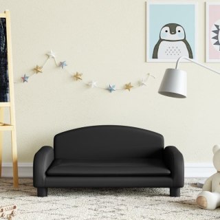  Sofa dla dzieci, czarna, 70x45x30 cm, sztuczna skóra