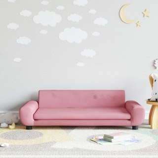  Sofa dla dzieci, różowa, 100x54x33 cm, aksamit