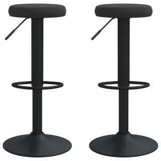  Stołki barowe, 2 szt., czarne, obite aksamitem