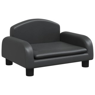  Sofa dla dzieci, czarna, 50x40x30 cm, sztuczna skóra