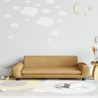  Sofa dla dzieci, brązowa, 100x54x33 cm, aksamit