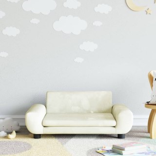  Sofa dla dzieci, kremowa, 70x45x33 cm, aksamit