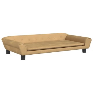  Sofa dla dzieci, brązowa, 100x50x26 cm, aksamit