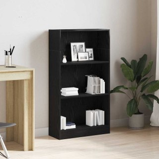  Regał biblioteczny Czarny Dąb 60x24x109 cm Drewno klejone