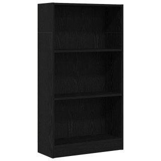  Regał biblioteczny Czarny Dąb 60x24x109 cm Drewno klejone