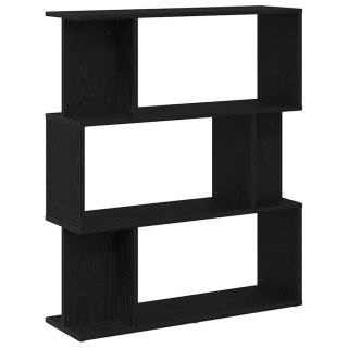  Regał biblioteczny Czarny Dąb 80x24x96 cm Drewno klejone