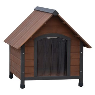@Pet Buda dla psa z klapkami Rustique, brązowa, 76x76x72 cm