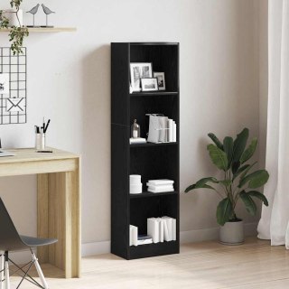  Regał biblioteczny Czarny Dąb 40x24x143 cm Drewno klejone