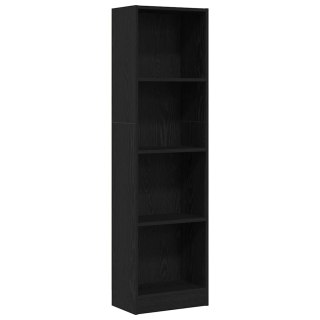 Regał biblioteczny Czarny Dąb 40x24x143 cm Drewno klejone