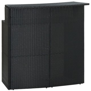  Ogrodowy stolik barowy, czarny, 120x55x110 cm, polirattan