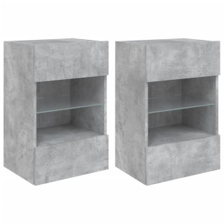  Ścienne szafki TV z LED, 2 szt., szarość betonu, 40x30x60,5 cm