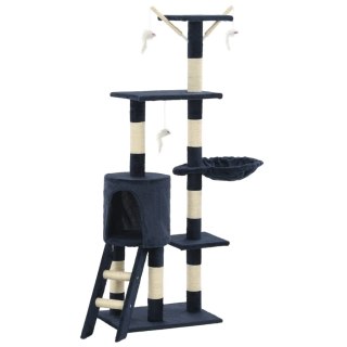  Drapak dla kota ze słupkami sizalowymi, 138 cm, granatowy