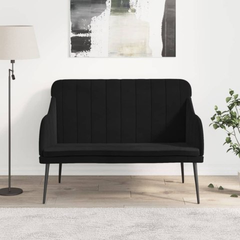 Ławka, czarna, 110x76x80 cm, obita aksamitem Ławka, czarna, 110x76x80 cm, obita aksamitem