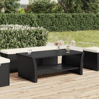  Stolik kawowy, czarny, 100x50x40 cm, polirattan