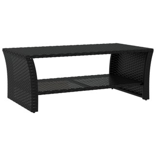  Stolik kawowy, czarny, 100x50x40 cm, polirattan