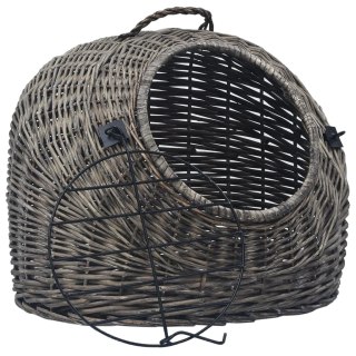  Transporter dla kota, szary, 60x45x45 cm, naturalna wiklina