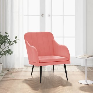 VidaXL Fotel, różowy, 63x76x80 cm, obity aksamitem