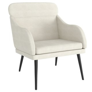 VidaXL Fotel, kremowy, 63x76x80 cm, obity aksamitem