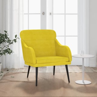 VidaXL Fotel, żółty, 63x76x80 cm, obity aksamitem