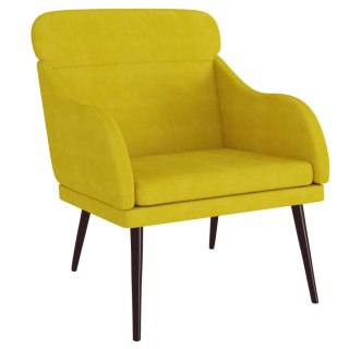 VidaXL Fotel, żółty, 63x76x80 cm, obity aksamitem