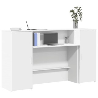 VidaXL Biurko recepcyjne białe 180x50x103,5 cm Drewno klejone