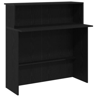 VidaXL Biurko recepcyjne czarne 100x50x103,5 cm Drewno klejone