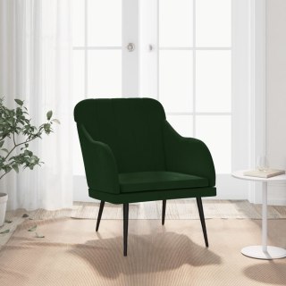 VidaXL Fotel, ciemnozielony, 63x76x80 cm, obity aksamitem