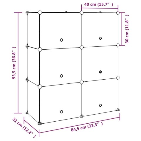  Stojak na buty, czarny, 84,5x31x93,5 cm, PP